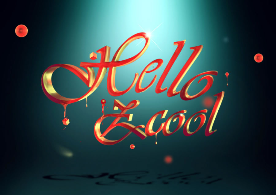 Photoshop CC 制作滴溅效果3D艺术字步骤解析