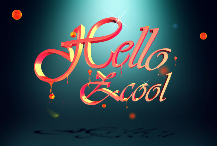 Photoshop CC 制作滴溅效果3D艺术字步骤解析