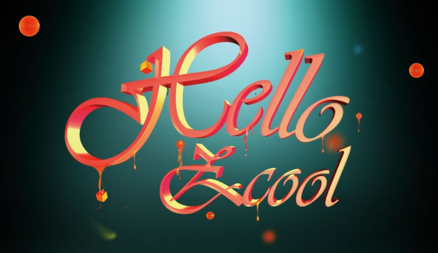 Photoshop CC 制作滴溅效果3D艺术字步骤解析