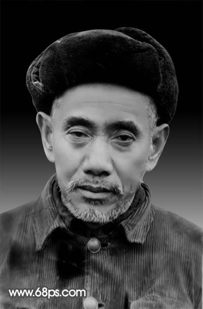 PS磨皮和调色处理修复黯淡发黄的黑白老照片