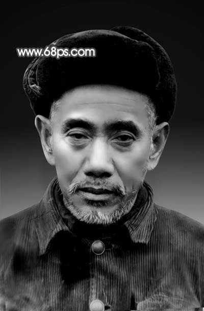 PS磨皮和调色处理修复黯淡发黄的黑白老照片